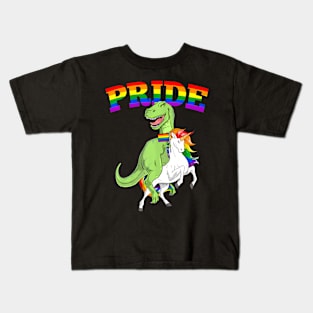 LGBT T-Rex Dinosaur Unicorn Gay Pride LGBTQ Cute Kids T-Shirt